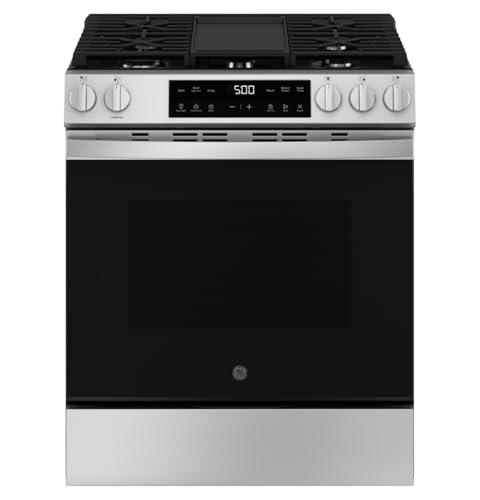 GE 30in. 5.3 cu. ft. Slide-In Gas Range with Stainless Steel