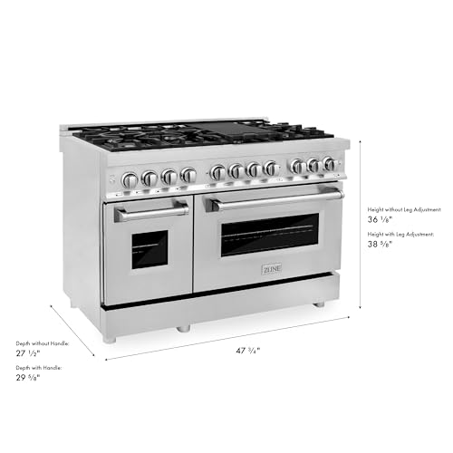 ZLINE 48 in. 6.0 cu. ft. Dual-Fuel Range with Stainless Steel