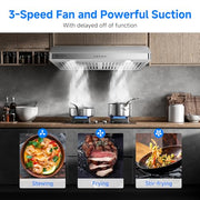 AMZCHEF 30in. 1050 CFM Dual-Motor Range Hood