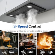 FIREGAS 36 INCH 600 CFM Range Hood Insert with Stainless Steel