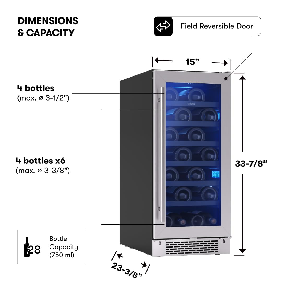Zephyr Wine & Beverage Cooler with Stainless Steel