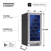 Zephyr Wine & Beverage Cooler with Stainless Steel