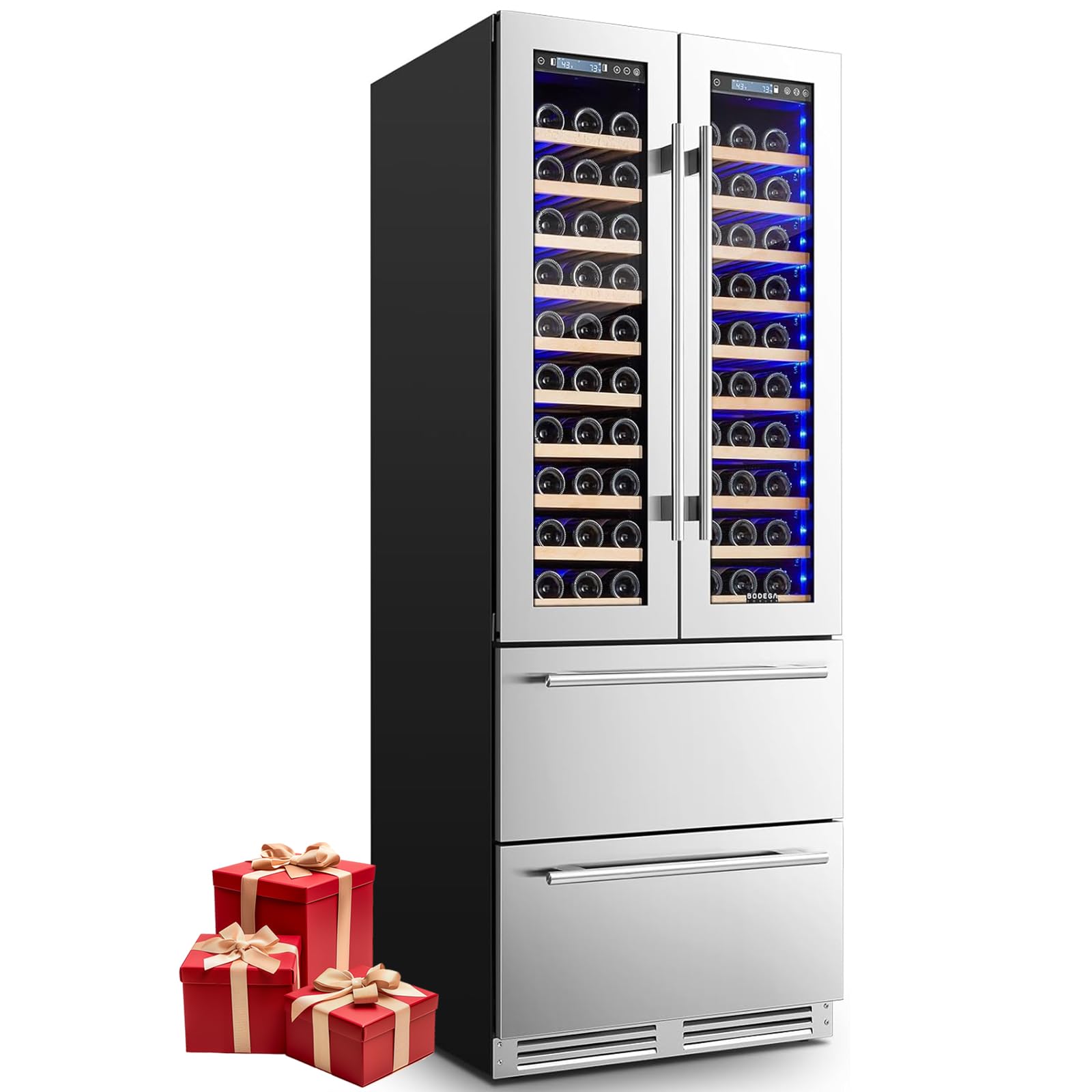 BODEGA 24 Inch Wine & Beverage Cooler with Stainless Steel & Smart
