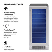 Zephyr Wine & Beverage Cooler with Stainless Steel