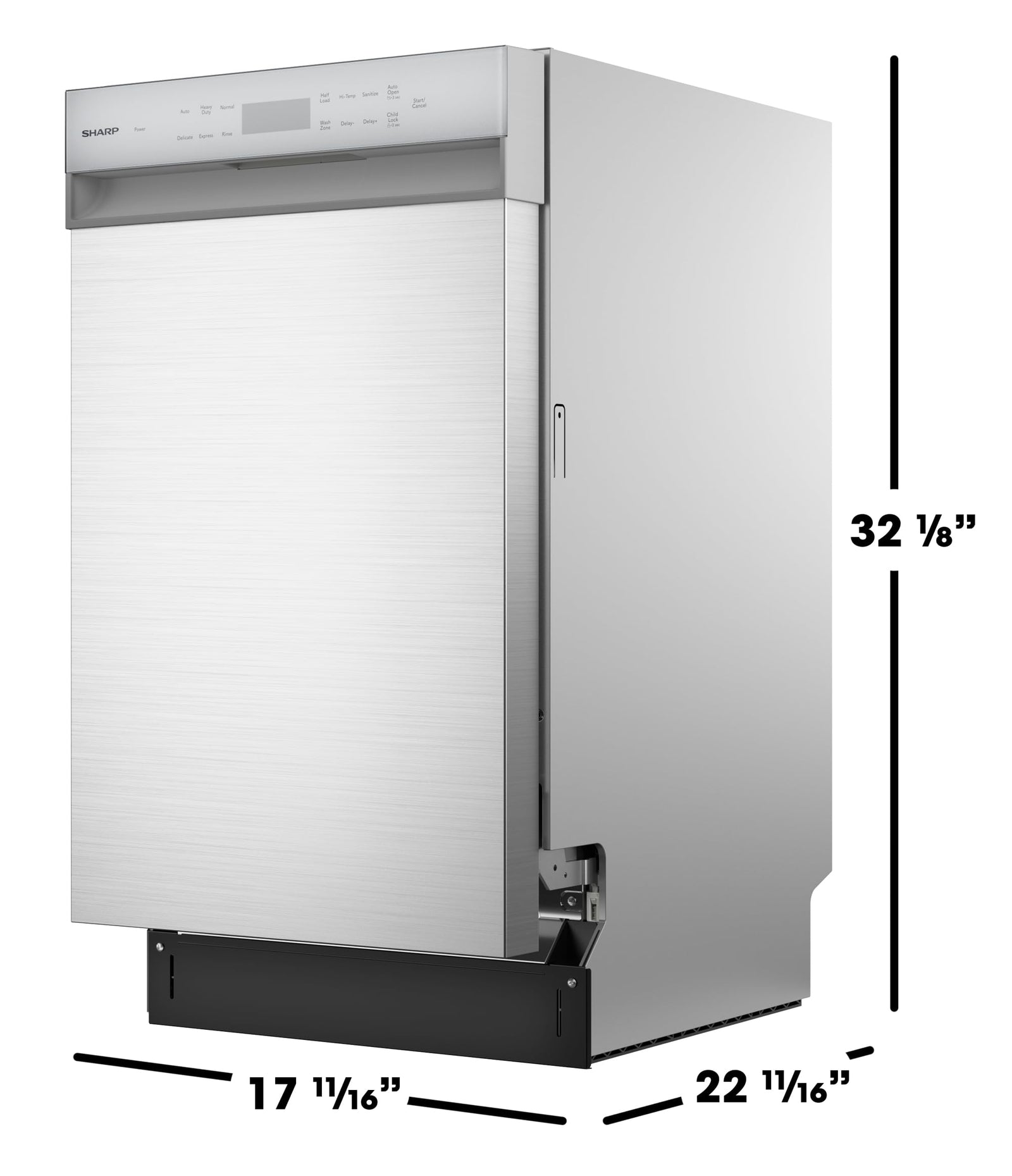 Sharp 18-Inch Built-In Dishwasher with Stainless Steel & Smart