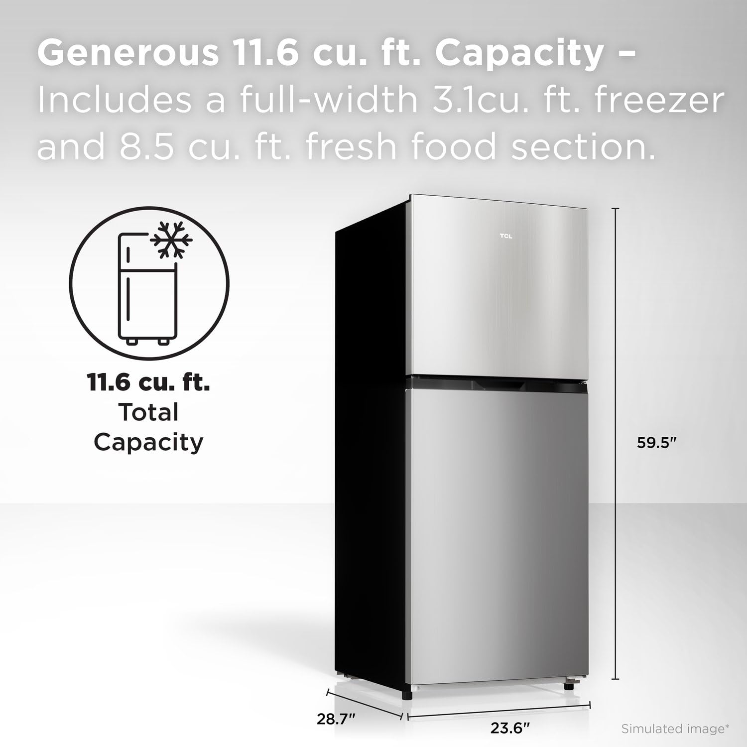 TCL 11.6 Cu Ft Counter-Depth Refrigerator