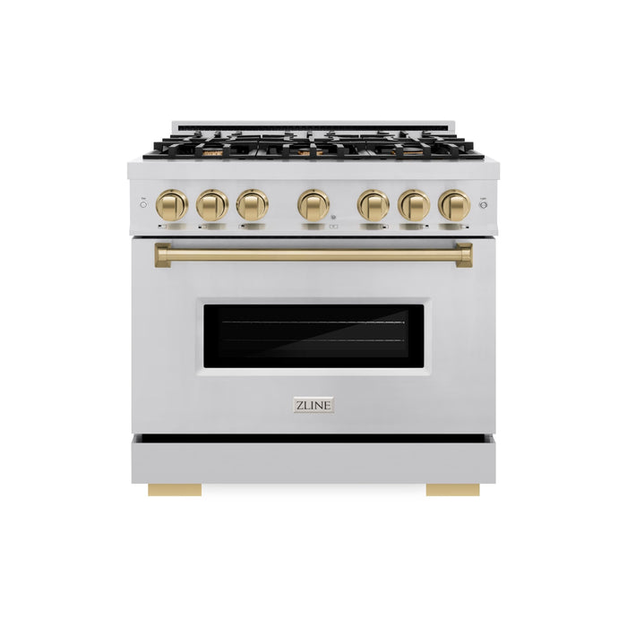 ZLINE 36 in. 5.2 cu. ft. Dual-Fuel Range with Stainless Steel
