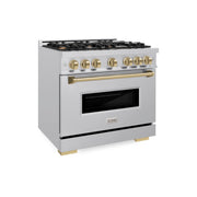 ZLINE 36 in. 5.2 cu. ft. Dual-Fuel Range with Stainless Steel