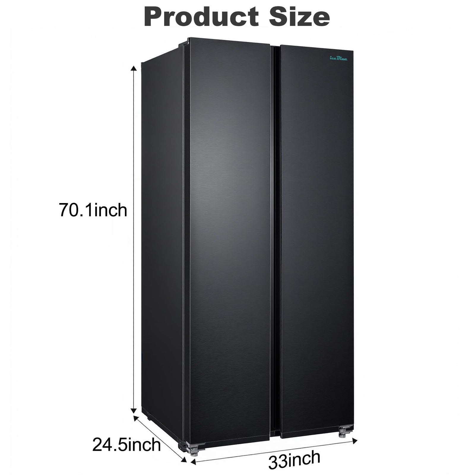 Iceblue 20.7 cu. ft. Side-by-Side Refrigerator with Stainless Steel