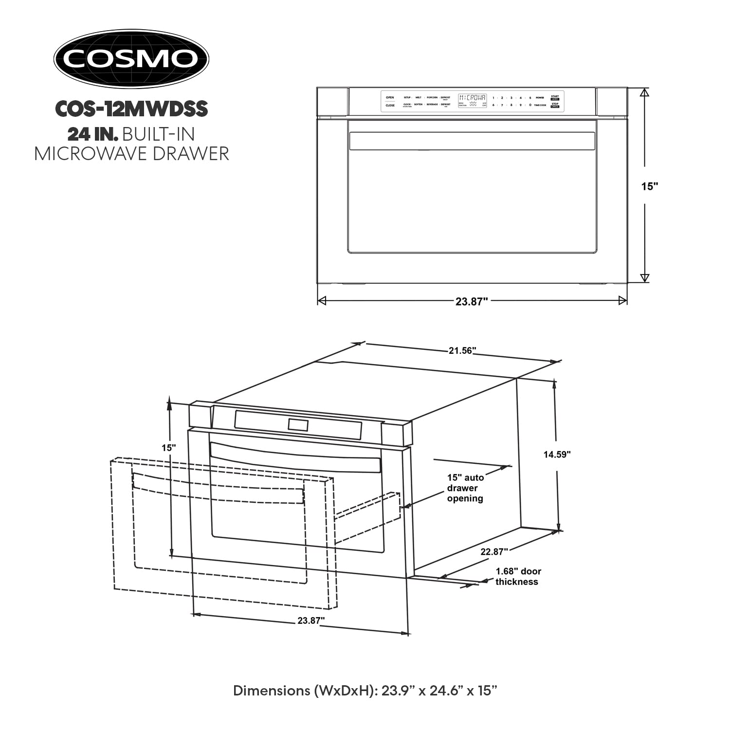 COSMO 87in. Microwave Drawer with Smart