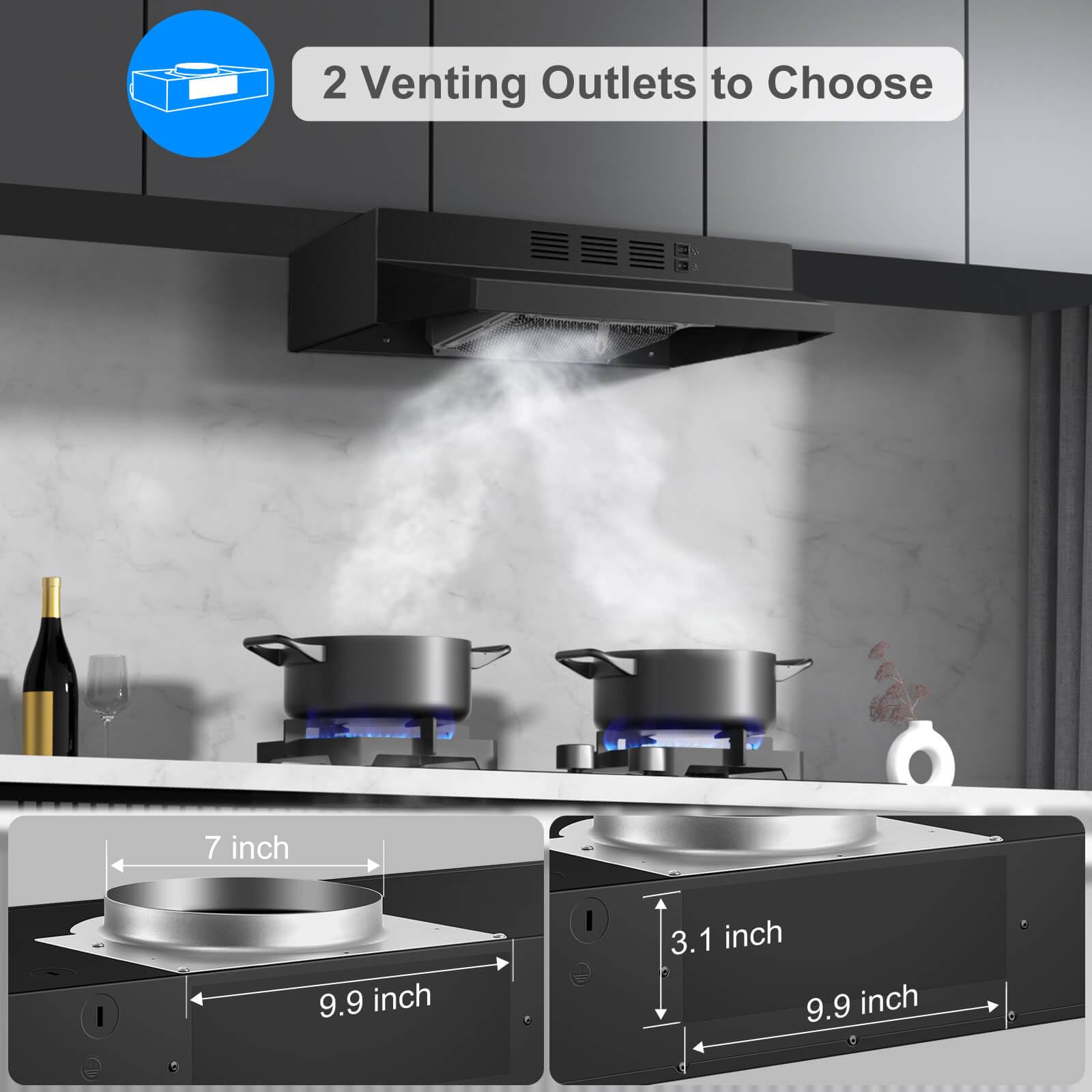 SNDOAS 24 in. Under-Cabinet Range Hood