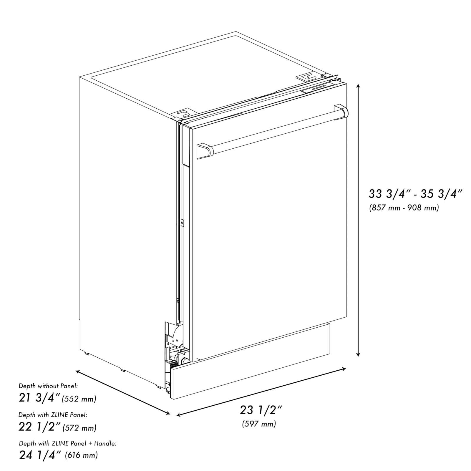 ZLINE 24in. 51dBa Built-In Dishwasher with Stainless Steel & Smart