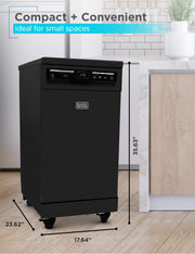 BLACK+DECKER 18-Inch Portable Dishwasher with Stainless Steel