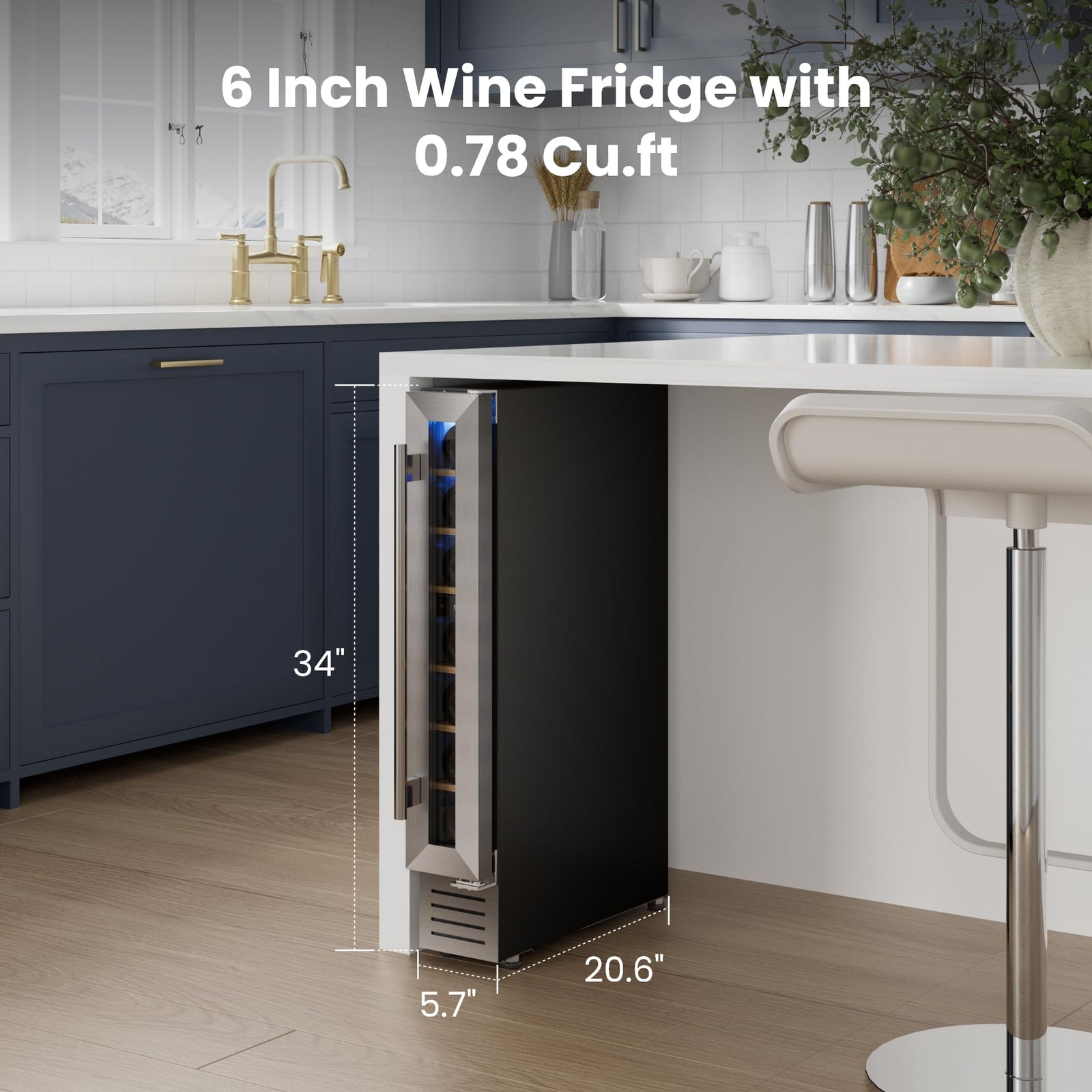 Yeego 34in. Wine & Beverage Cooler with Stainless Steel & Smart