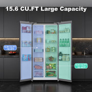 Iceblue 20.7 cu. ft. Side-by-Side Refrigerator with Stainless Steel