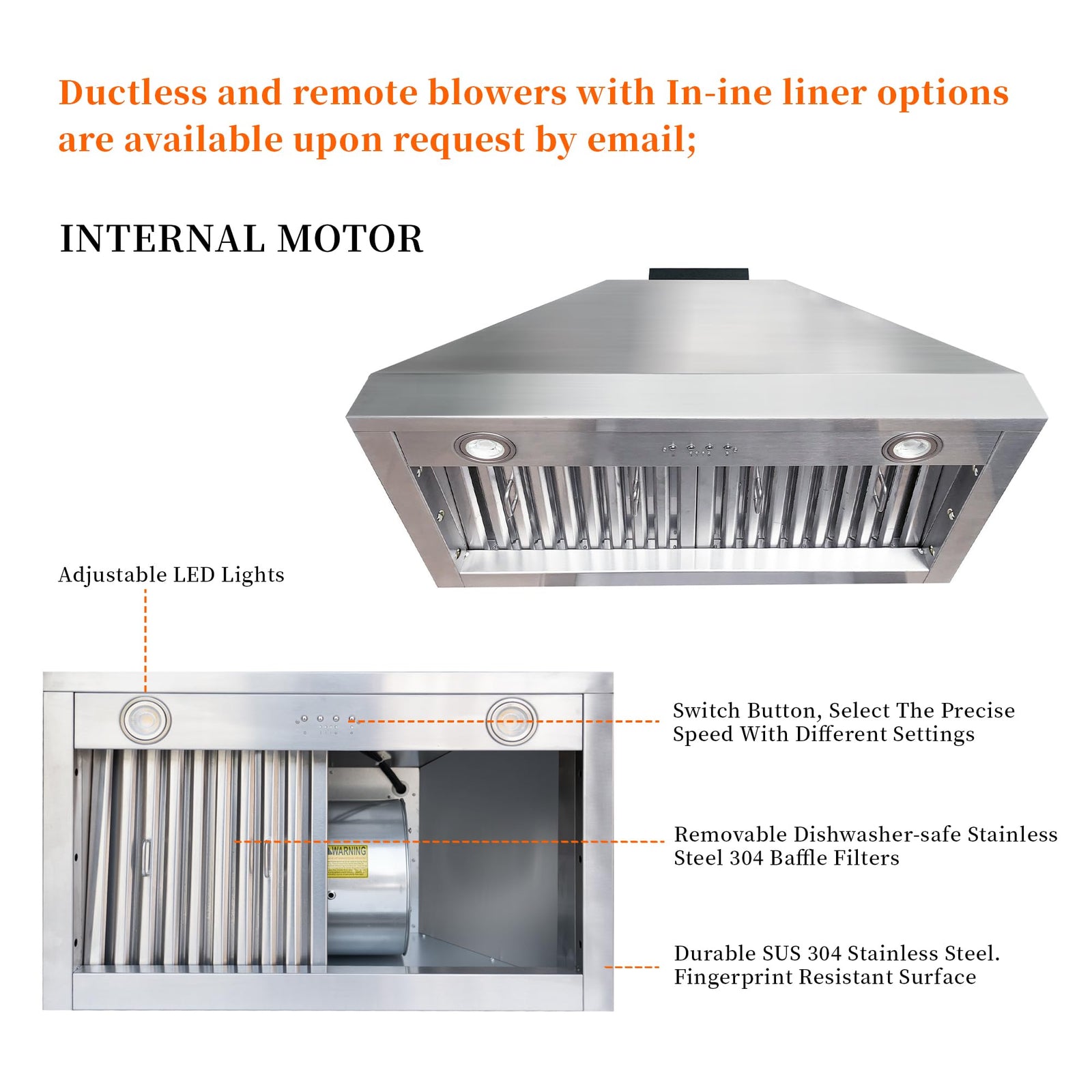 SINDA Range Hood with Stainless Steel