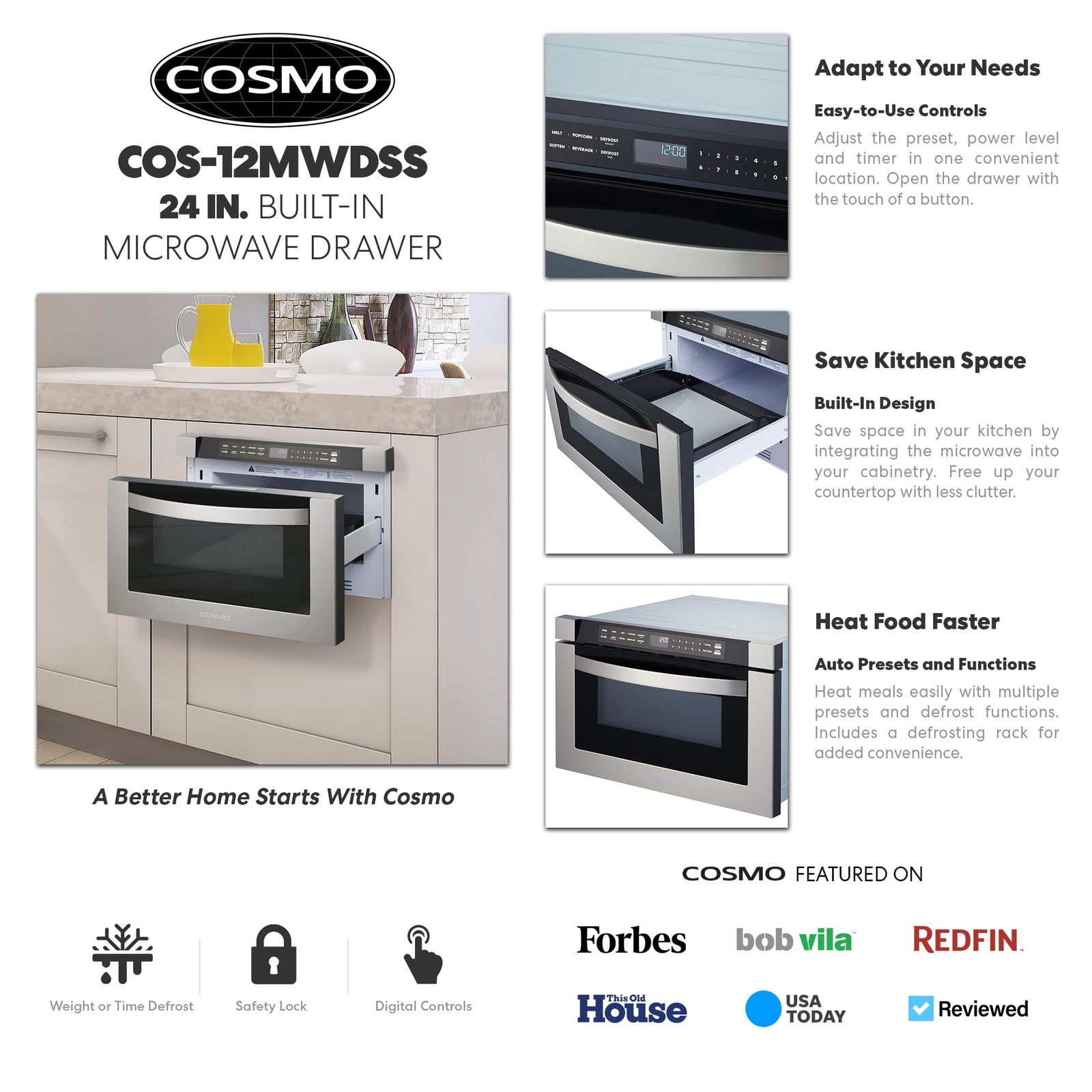 COSMO 87in. Microwave Drawer with Smart