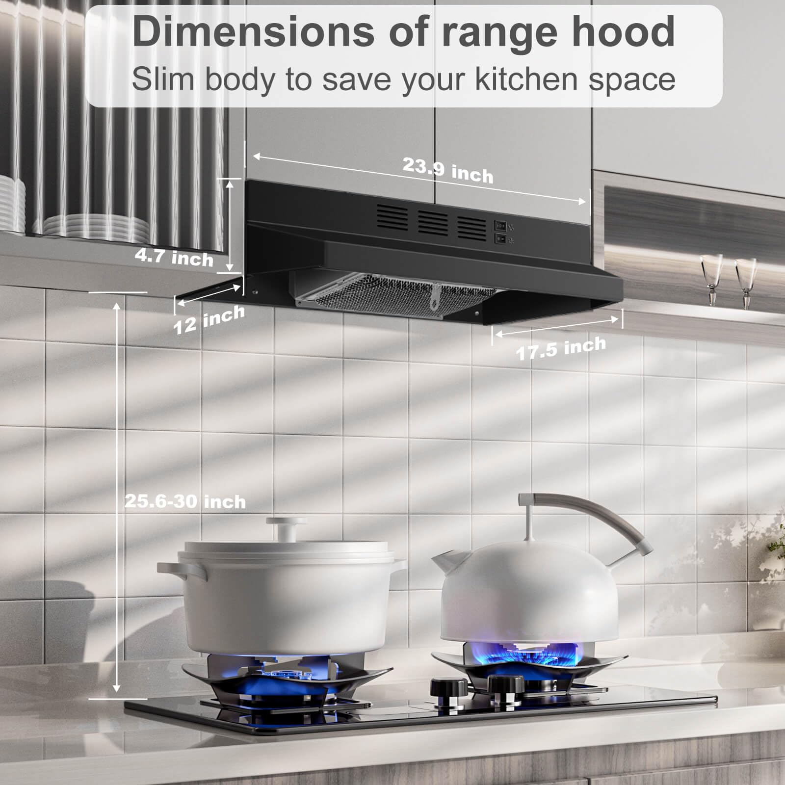 SNDOAS 24 in. Under-Cabinet Range Hood