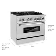 ZLINE 36 in. 4.6 cu. ft. Dual-Fuel Range with Stainless Steel