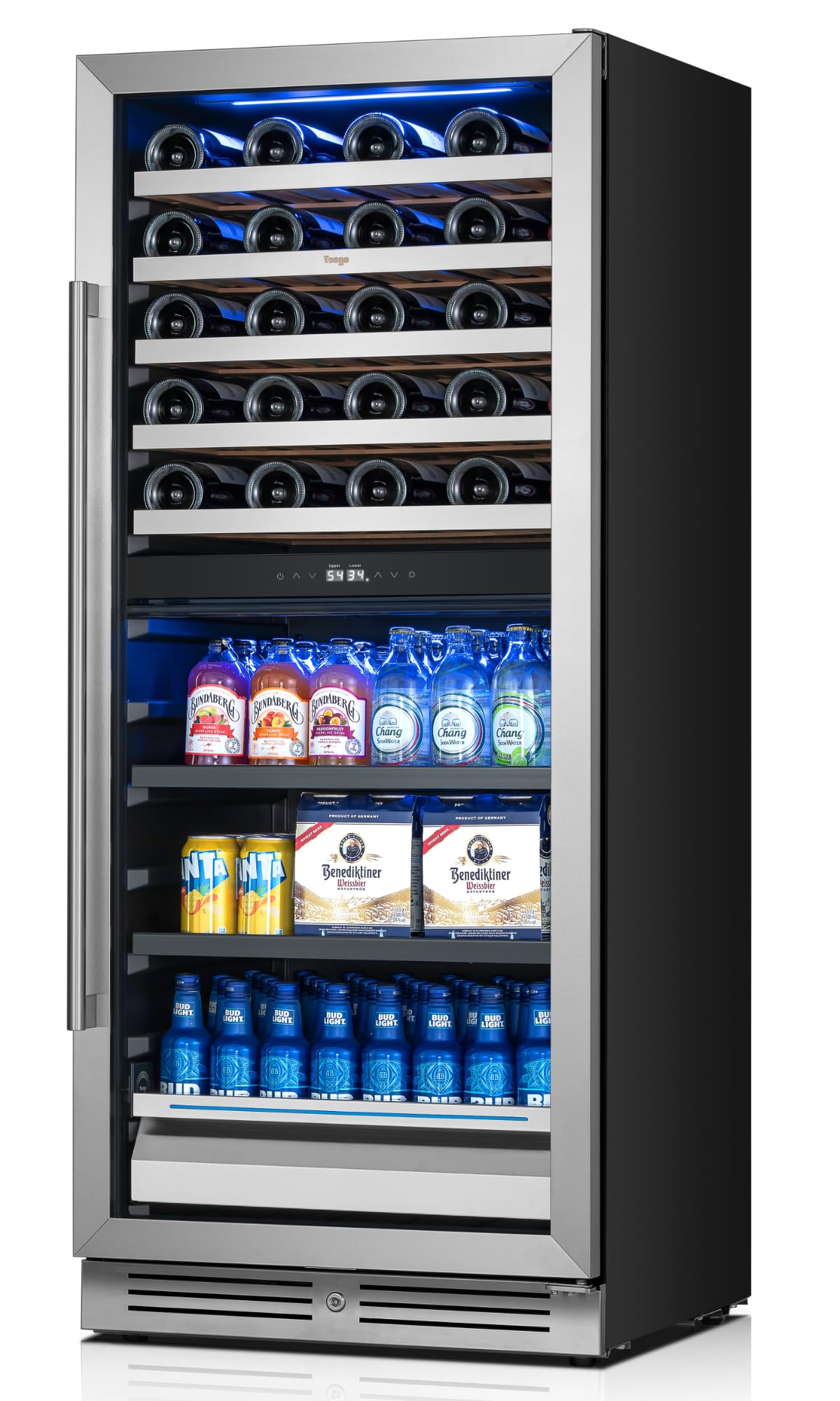 Yeego 34in. Wine & Beverage Cooler with Stainless Steel & Smart