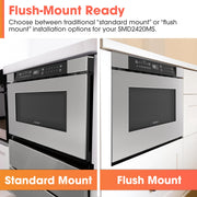 Sharp 17in. 1.2 Cu. Ft Microwave Drawer with Stainless Steel & Smart