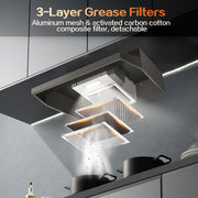 Zomagas 36 in. 280 CFM Under-Cabinet Range Hood with Stainless Steel