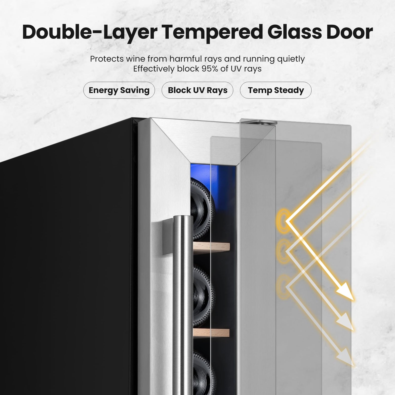 Yeego 34in. Wine & Beverage Cooler with Stainless Steel & Smart