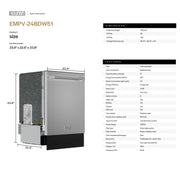 Empava 24in. Built-In Dishwasher with Stainless Steel & Smart