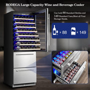 BODEGA 24 Inch Wine & Beverage Cooler with Stainless Steel & Smart