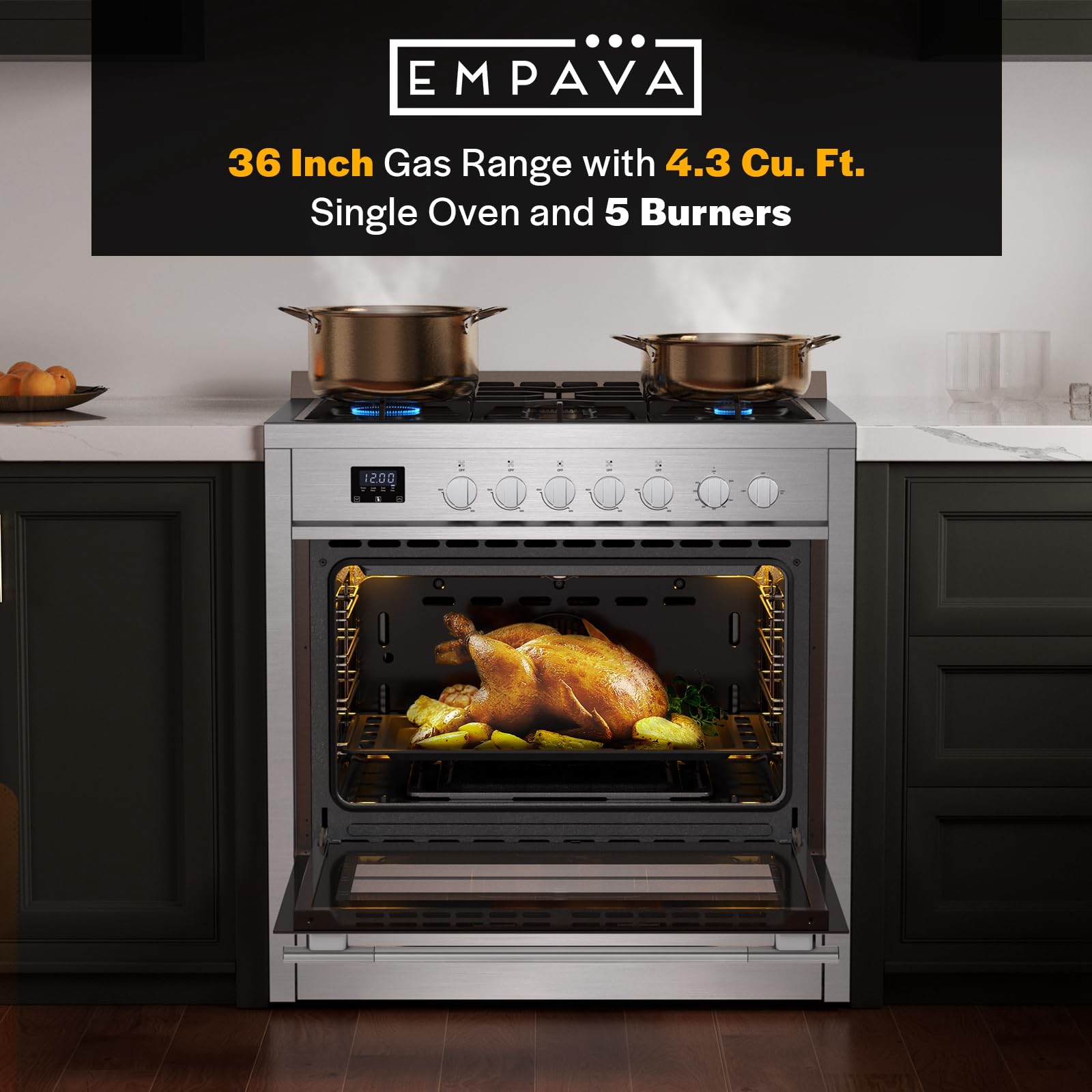 Empava Slide-In Gas Range