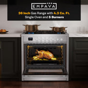 Empava Slide-In Gas Range