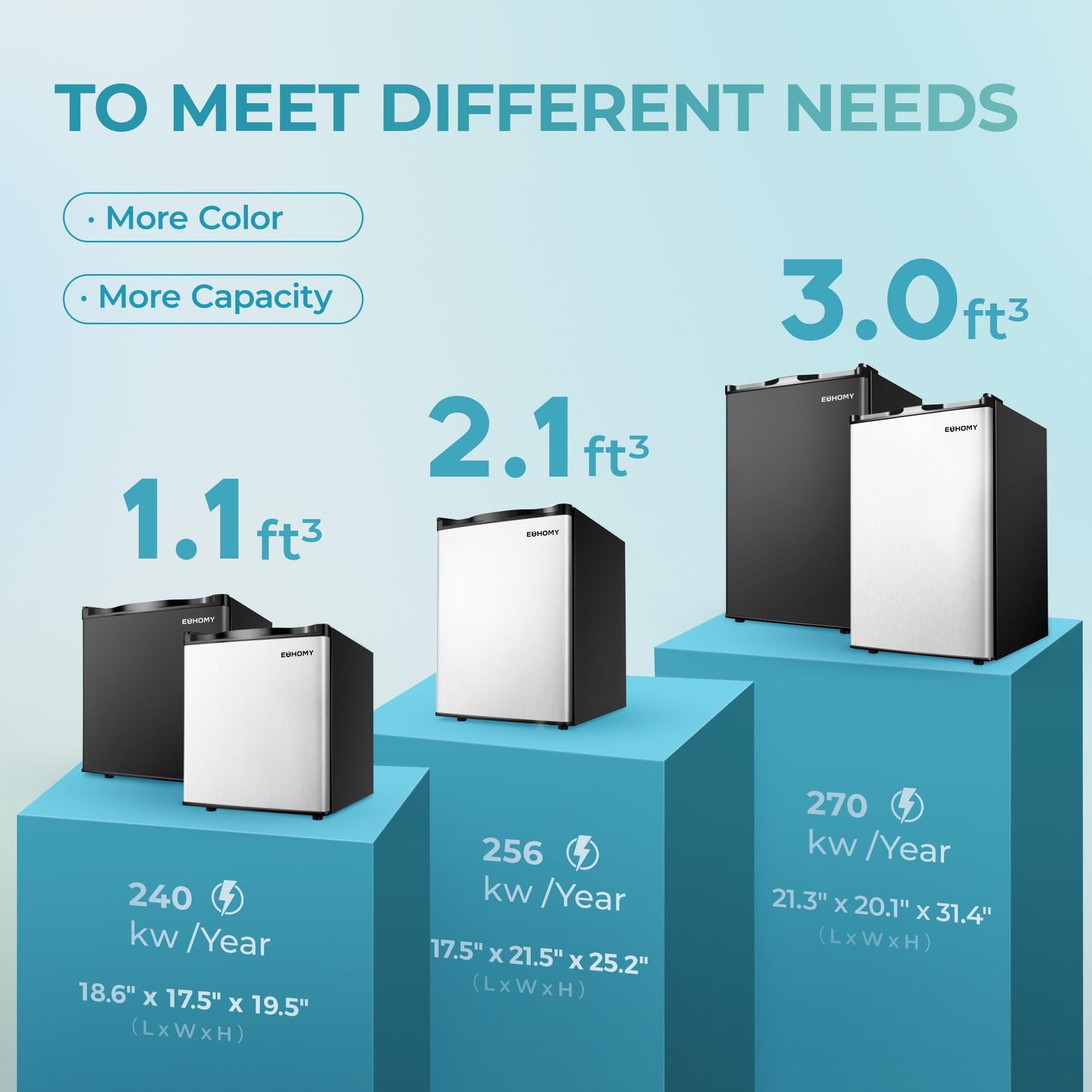 EUHOMY 3.0 cu. ft. Upright Freezer