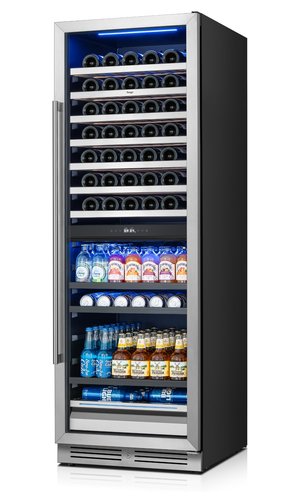Yeego 34in. Wine & Beverage Cooler with Stainless Steel & Smart