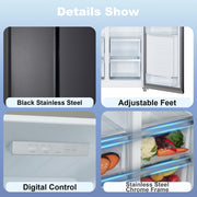 Iceblue 20.7 cu. ft. Side-by-Side Refrigerator with Stainless Steel