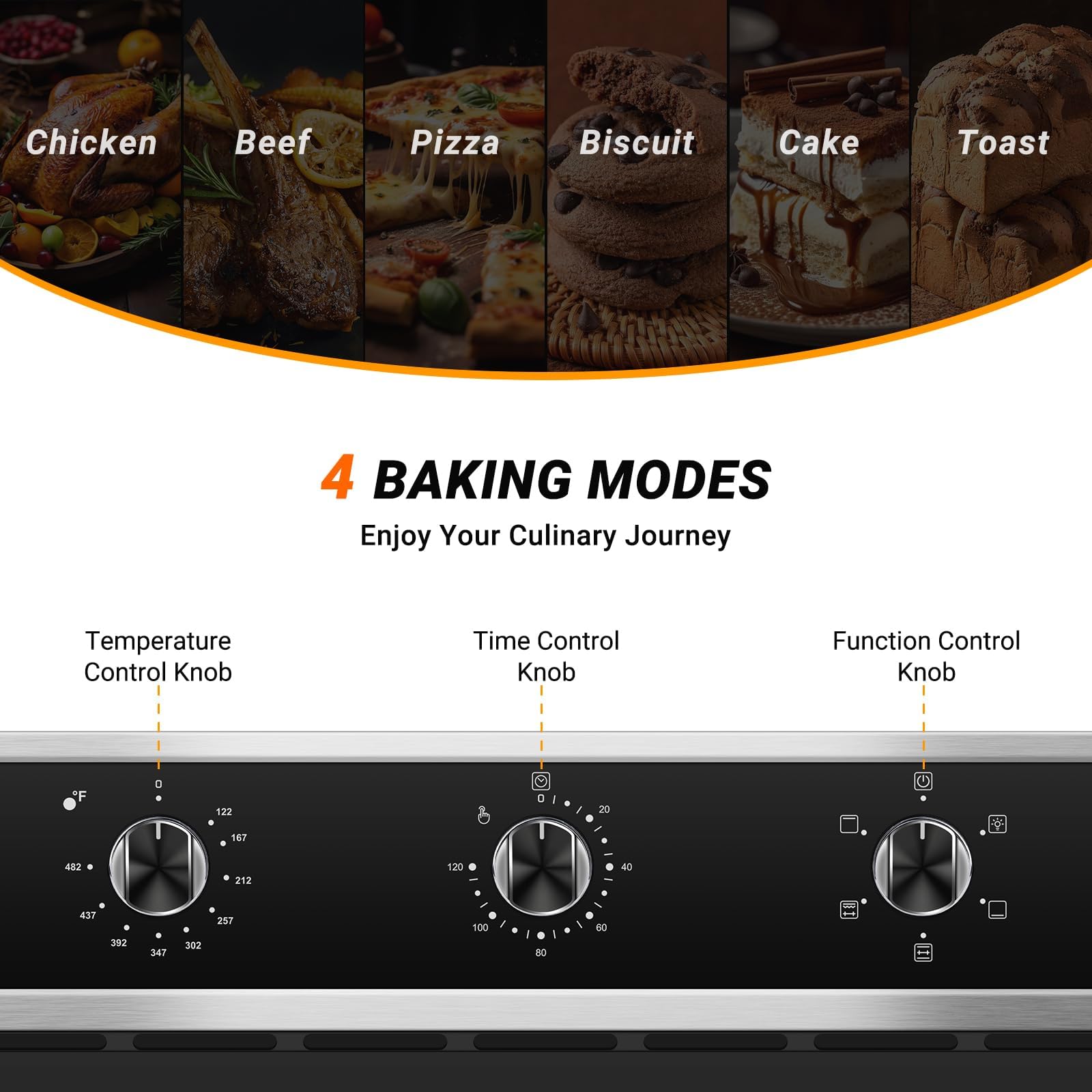 AMZCHEF 24in. 2.5 cu. ft. Built-In Wall Oven