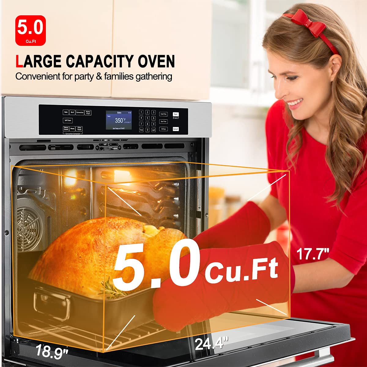 GASLAND 24 Inch 2.79 Cu.ft Built-In Wall Oven