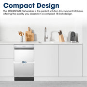Sharp 18-Inch Built-In Dishwasher with Stainless Steel & Smart