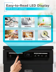 BLACK+DECKER 18-Inch Portable Dishwasher with Stainless Steel