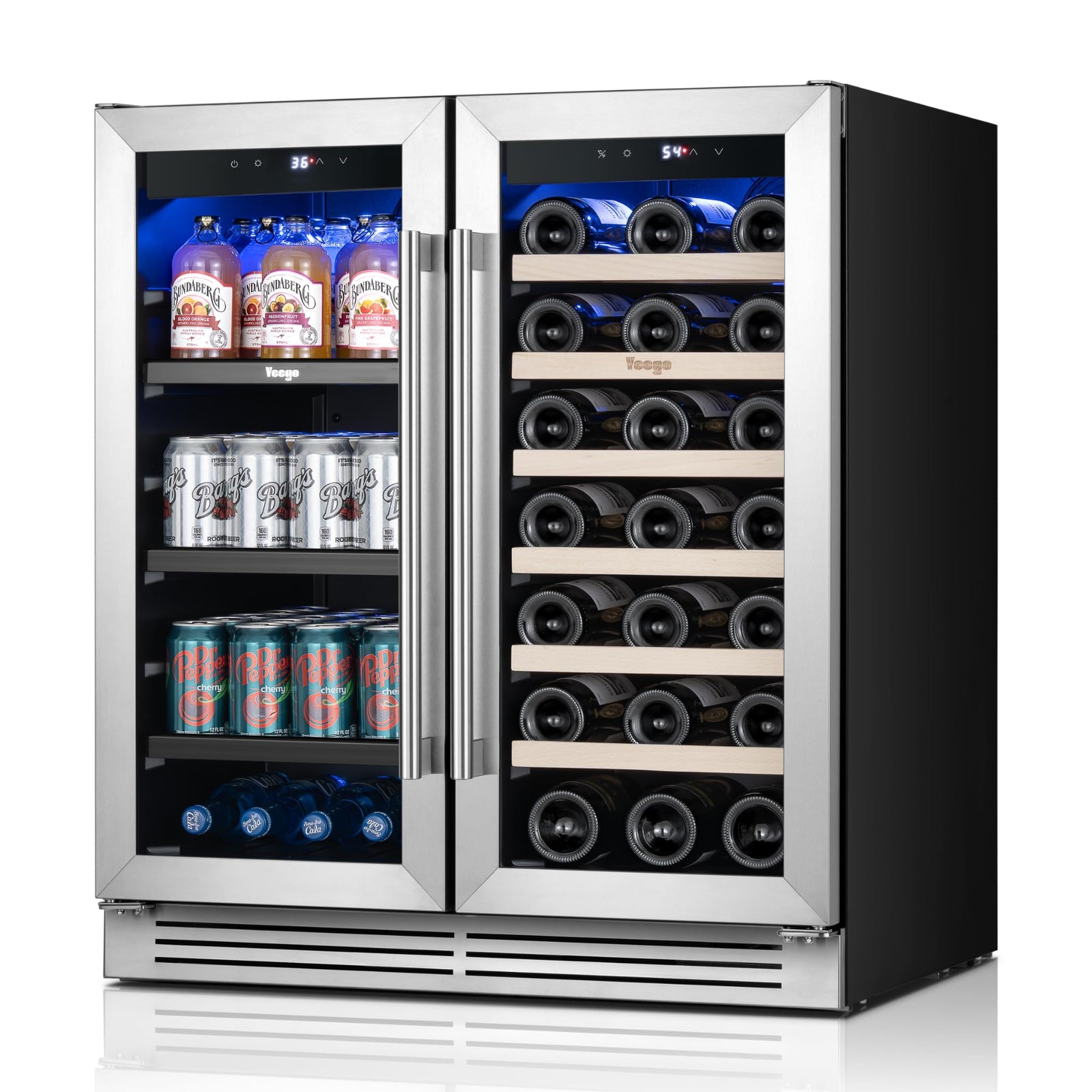 Yeego 34in. Wine & Beverage Cooler with Stainless Steel & Smart