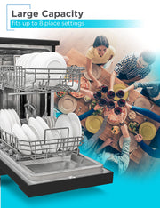 BLACK+DECKER 18-Inch Portable Dishwasher with Stainless Steel